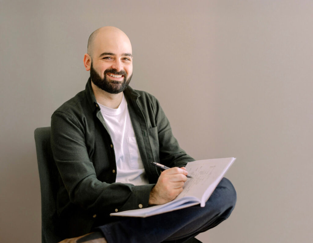 Vancouver counsellor taking notes during individual counselling session